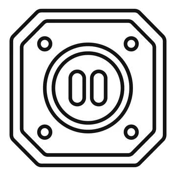 Pause button icon showing two vertical lines representing a break in activity Stock Illustration