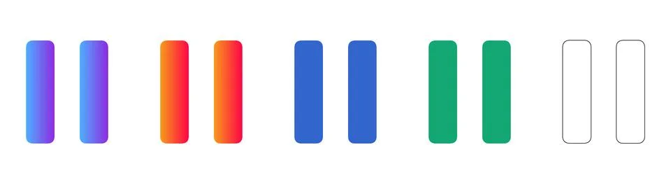 Pause Button Interface Icons Set Stockillustratie