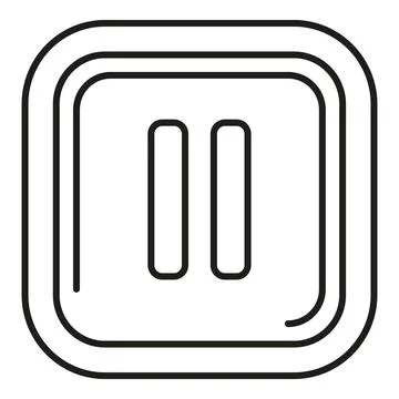 Pause button media player interface digital icon outline Illustrazione stock
