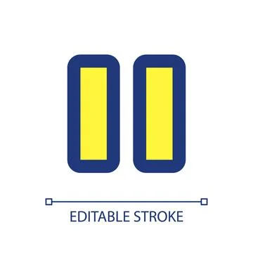 Pause button pixel perfect RGB color ui icon Stockillustratie