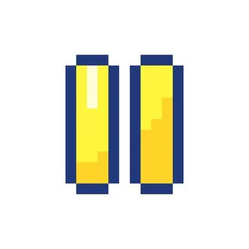 Pause button pixelated RGB color ui icon Stock Illustration