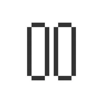Pause button pixelated ui icon Stock Illustration