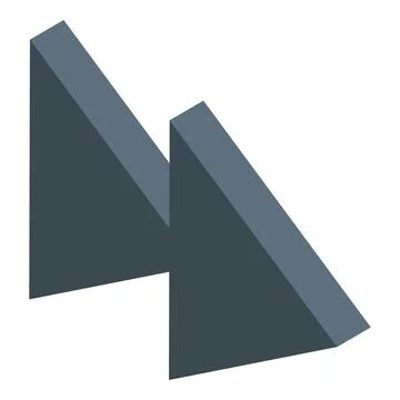 Pause button showing two triangles isometric icon symbolizing stop function Stock Illustration