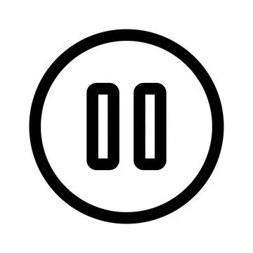 Pause button silhouette icon. Vector. Stock Illustration