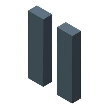 Pause button symbol is depicted by two gray rectangular parallelepipeds in is 스톡 일러스트