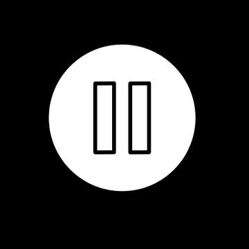 Pause button. vector icon in linear style isolated on black. Audio or video icon イラスト素材