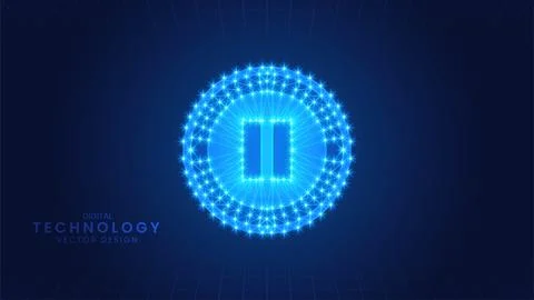 Pause button video. Online live video marketing concept Stock Illustration