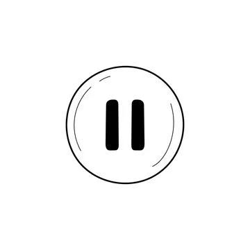 Pause doodle outline isolated icon Stock Illustration