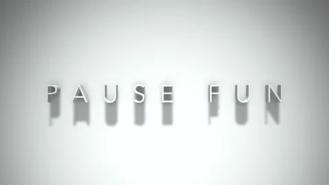 Pause fun 3D title animation with shadows on a white background Stock Footage 296975768