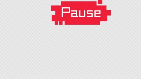 Pause Glitch Screensaver on Black Background Stock Footage 309962694