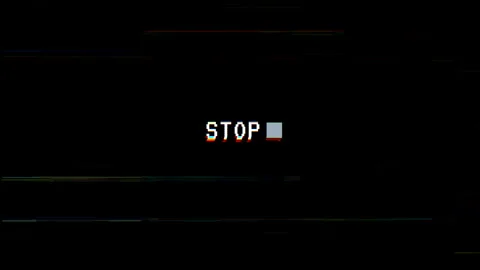 Pause glitch text on retro screen background Stock Footage 313019771