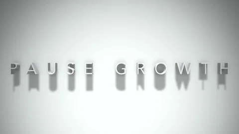 Pause growth 3D title animation white text on a white background Stock Footage 299378844