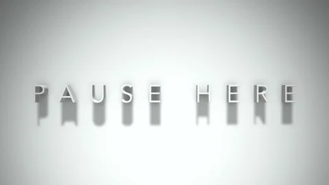 Pause here 3D title animation with shadows on a white background Stock Footage 297516082
