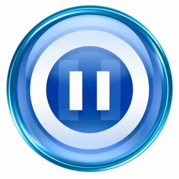 Pause icon blue, isolated on white background. 스톡 일러스트