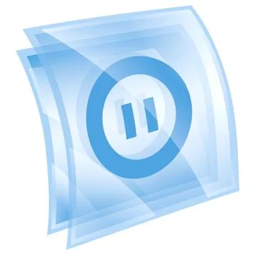 Pause icon blue, isolated on white background. Ilustração Stock
