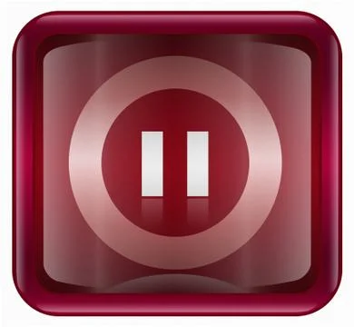 Pause icon dark red, isolated on white background Иллюстрация