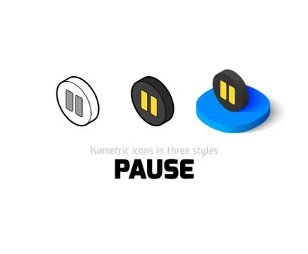 Pause icon in different style Stock Illustration