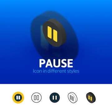Pause icon in different style Stock-Illustration