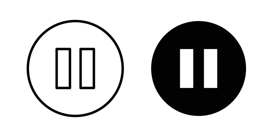 Pause icon illustration. Pixel perfect vector graphics Stock Illustration