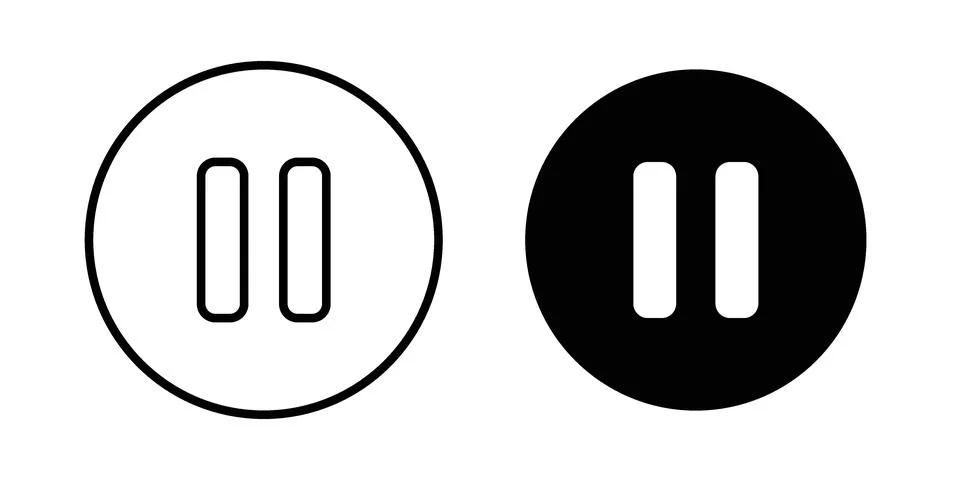 Pause icon Illustration set. Vector Eps10 for apps Stock Illustration