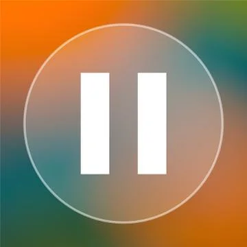 Pause icon. Internet button on colored  background.. Illustrazione stock