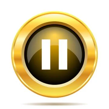 Pause icon. internet button on white background.. Stock Illustration