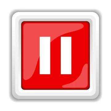 Pause icon. internet button on white background.. Illustrazione stock