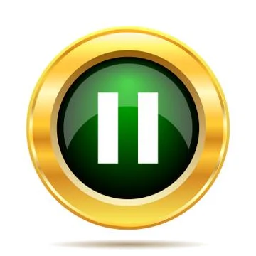 Pause icon. Internet button on white background.. Stock Illustration
