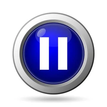 Pause icon. Internet button on white background.. Illustrazione stock