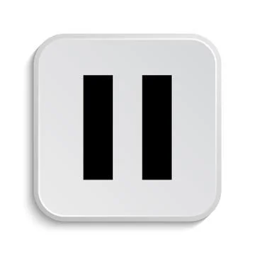 Pause icon. Internet button on white  background.. Illustrazione stock