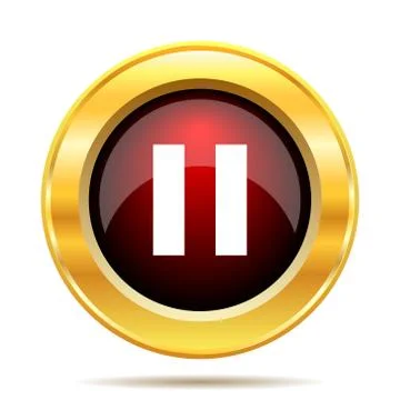 Pause icon. Internet button on white background.. Illustrazione stock