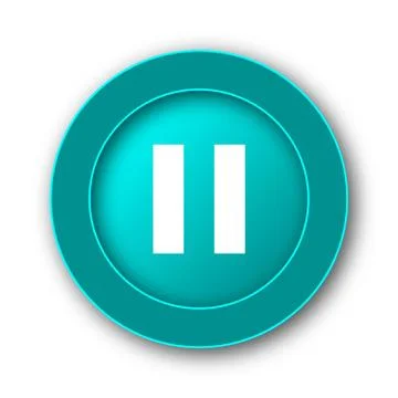  Pause icon. Internet button on white background. Illustrazione stock