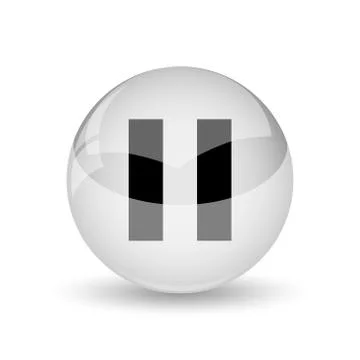 Pause icon. Internet button on white background. Illustrazione stock