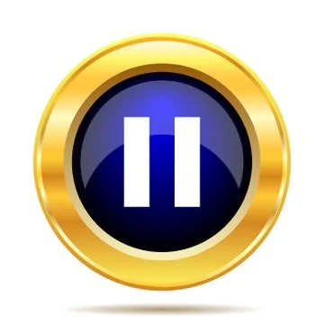 Pause icon. Internet button on white background.. Illustrazione stock