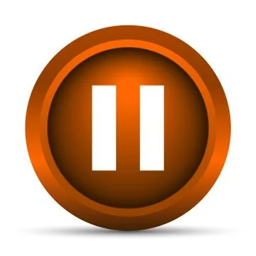 Pause icon. Internet button on white background.. Illustrazione stock