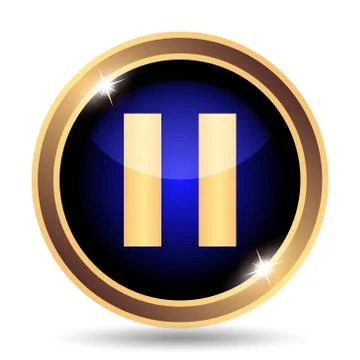 Pause icon. Internet button on white background.. Stock Illustration