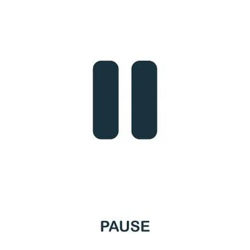 Pause icon. Line style icon design. UI. Illustration of pause icon. Pictogram Stock Illustration