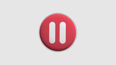 Pause Icon Loop With Alpha Channel 4K Stock Footage 304889143