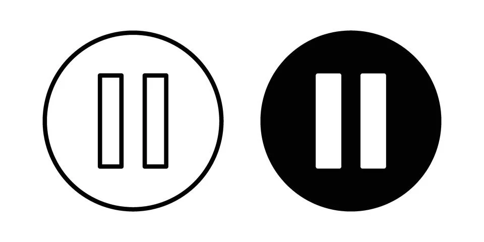 Pause icon or illustration vector symbols Stock Illustration