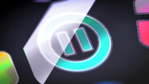 The pause icon on the Screen. 4K Resolution. Encoder Prores 4444. Looping. Video stock 86197897