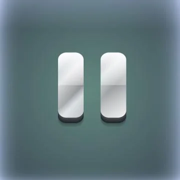 Pause icon symbol. 3D style. Trendy, modern design with space for your text . Ra 스톡 일러스트