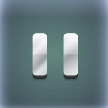 Pause icon symbol. 3D style. Trendy, modern design with space for your text . Ra 스톡 일러스트