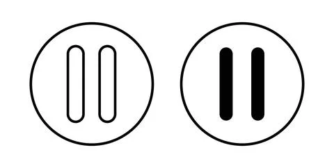 Pause icon symbol. Vector illustration pack in black color. Stock Illustration