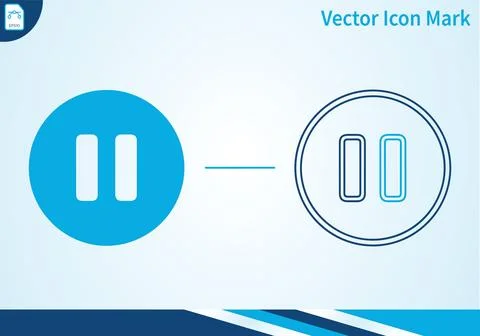 Pause icon, vector icon mark, media player control button symbol. Stock Illustration