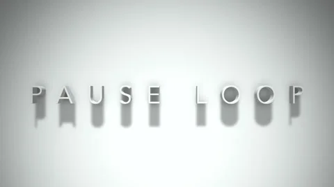 Pause loop 3D title animation with shadows on a white background Stock Footage 297668048