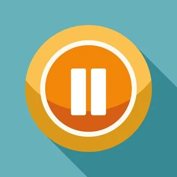 Pause media player button flat design icon 스톡 일러스트