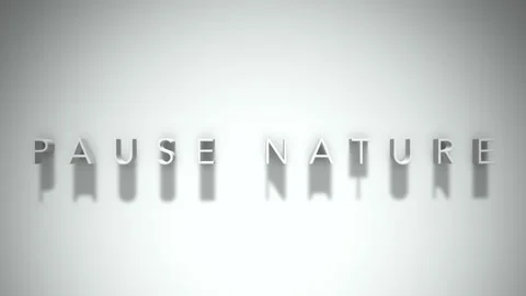 Pause nature 3D title animation white text on a white background Stock Footage 299378858