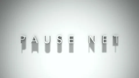 Pause net 3D title animation with shadows on a white background Stock Footage 297668100
