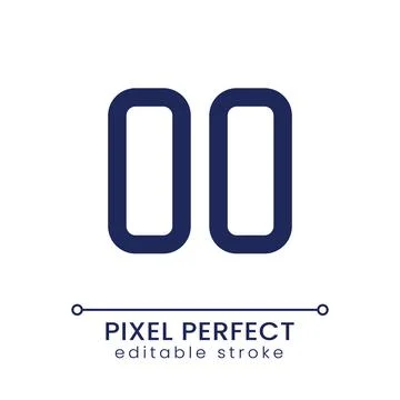 Pause pixel perfect linear ui icon Stockillustratie