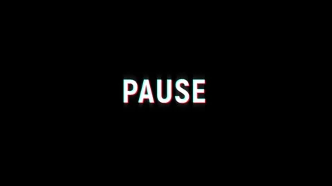 Pause pixel text animation with glitch effect on black background Stock-Footage 313451673